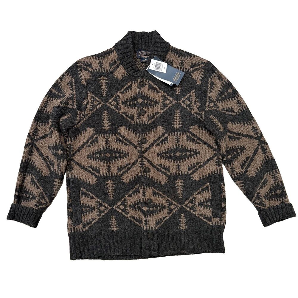 Pendleton Mens Mirror Lake Lambswool Cardigan Size Small